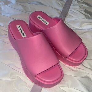 Steve Madden Pink Jelly Slides - never worn